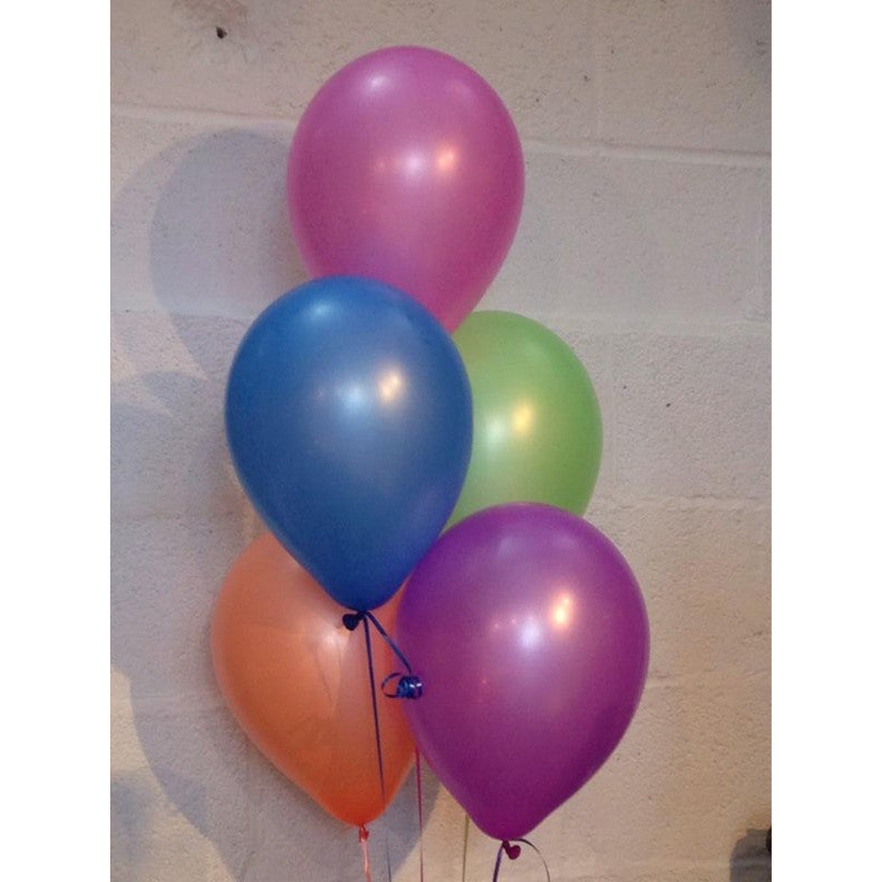 Neon Pearlised Balloons, Pink, Blue, Green & Orange (Helium Quality)