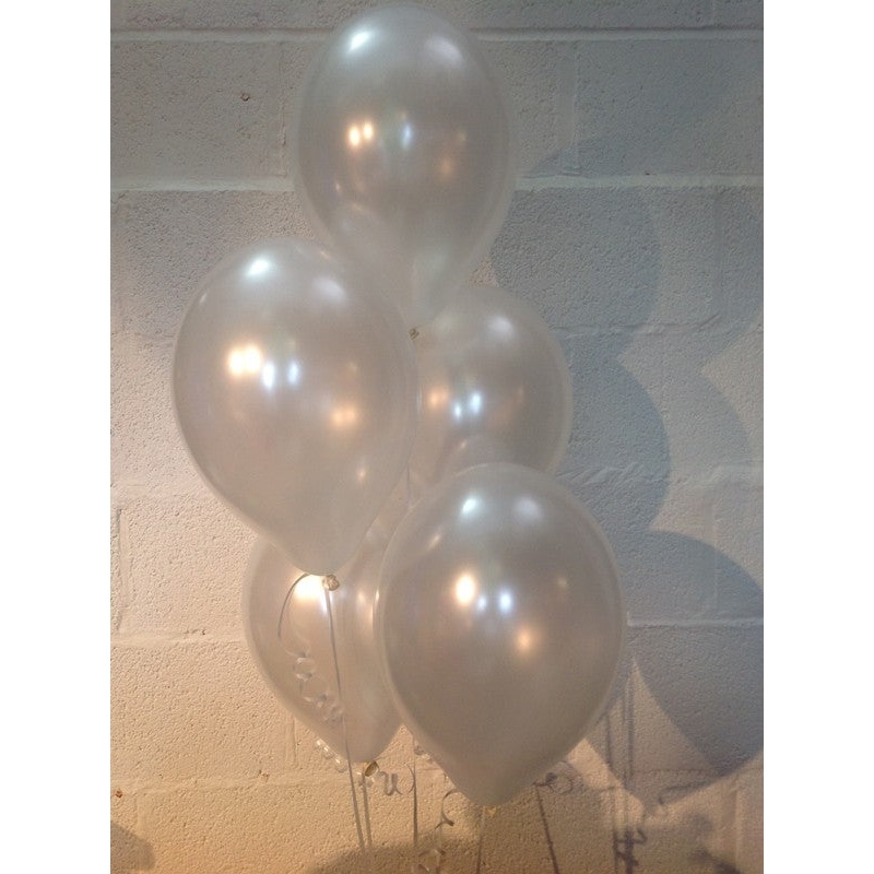 Pearl White Single Shade Range Pearlised Latex Balloons (Helium Quality)