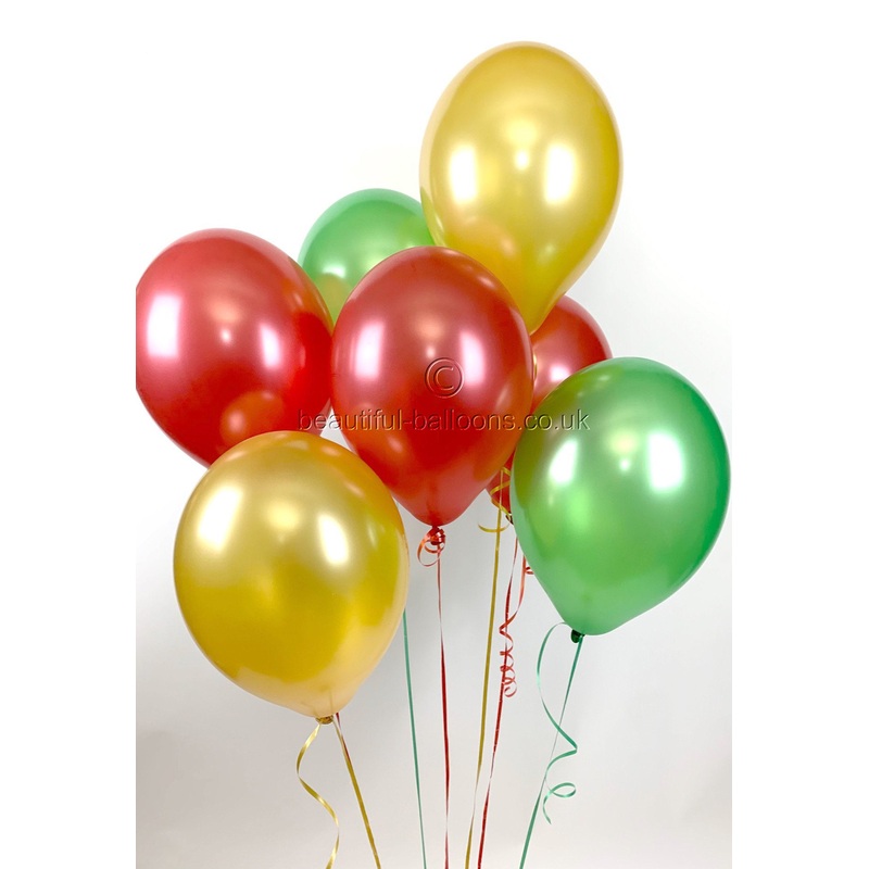 Pearlised Traditional Christmas Latex Balloons