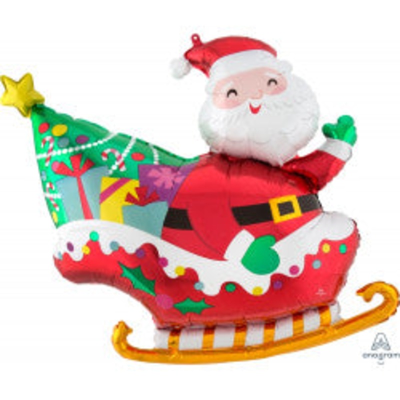 Santa's Sleigh Foil Balloon