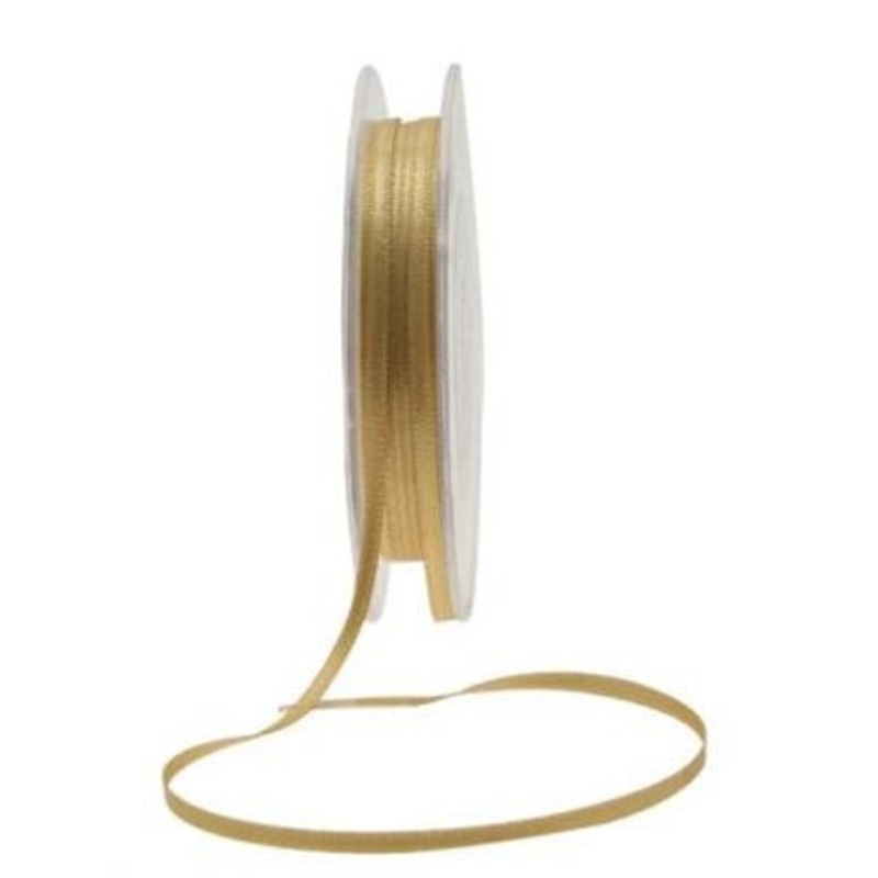 Satin Ribbon 3mm x 50m Gold