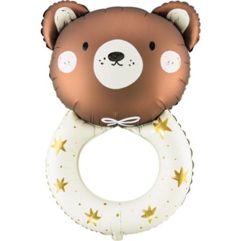Teddy Baby Rattle Foil Balloon