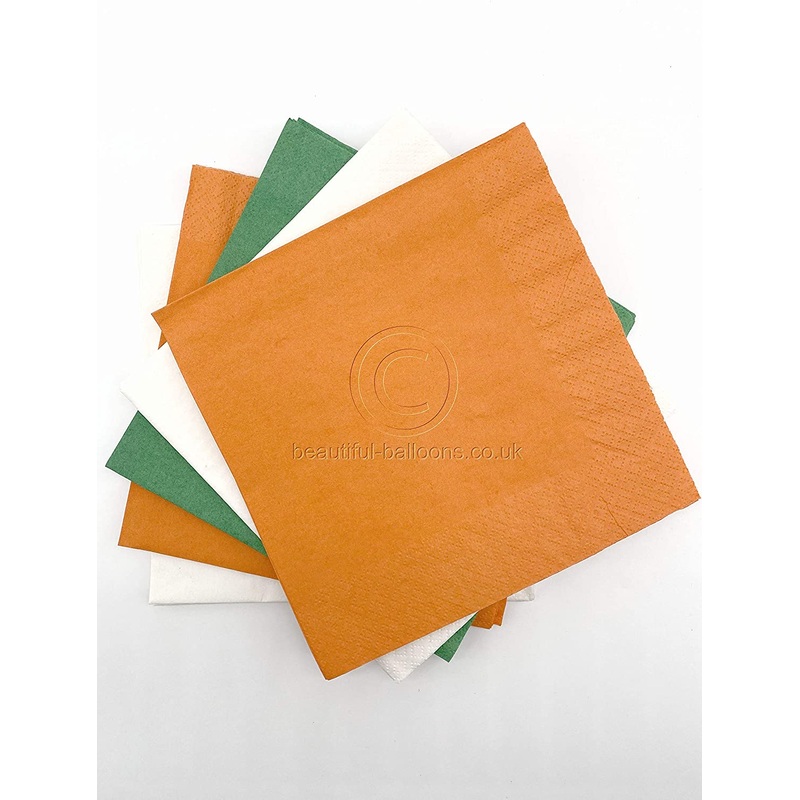 100 x Irish Shade Range Paper Party Napkins - St Patrick's Day