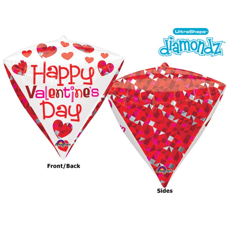 17" Ultrashape Diamondz Geometric Balloon Valentine