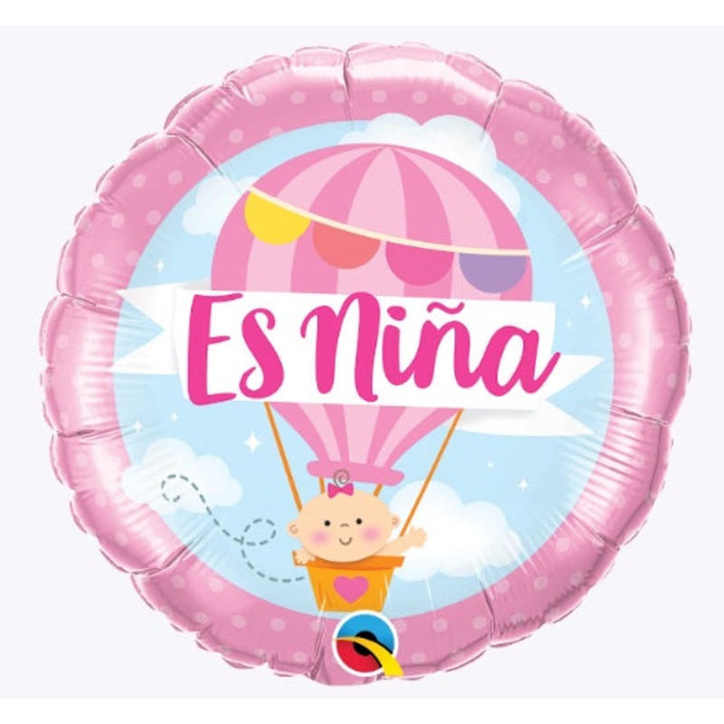 18" Es Nia Hot Air Balloon Foil Balloon (Spanish)