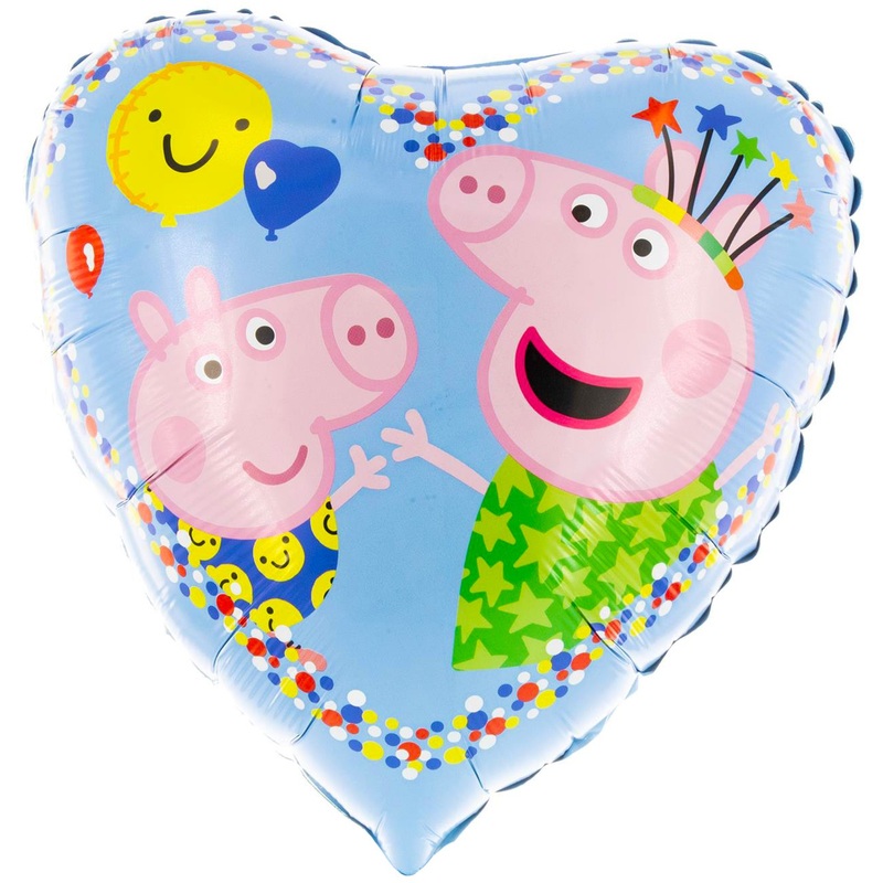 18" Foil Balloon Peppa Pig and Friends Heart