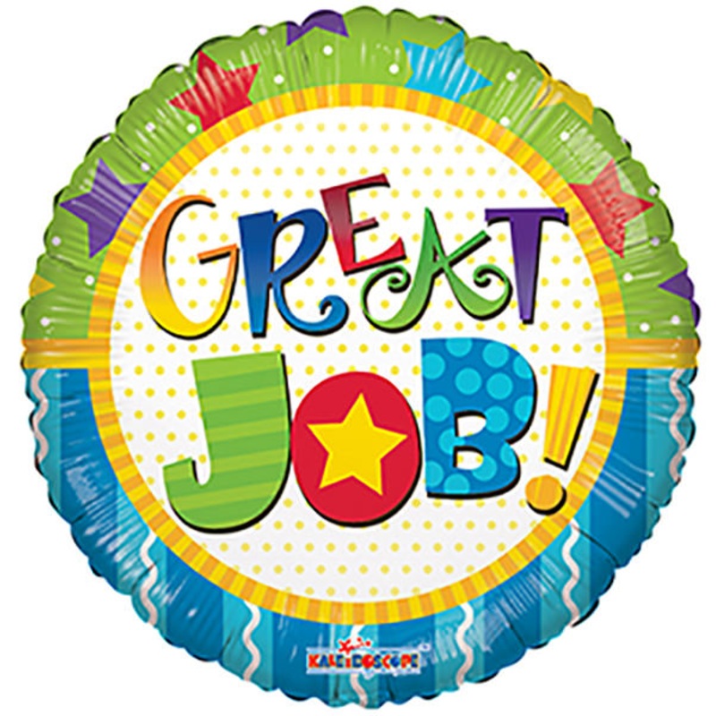 18" Great Job Multicolor Balloon