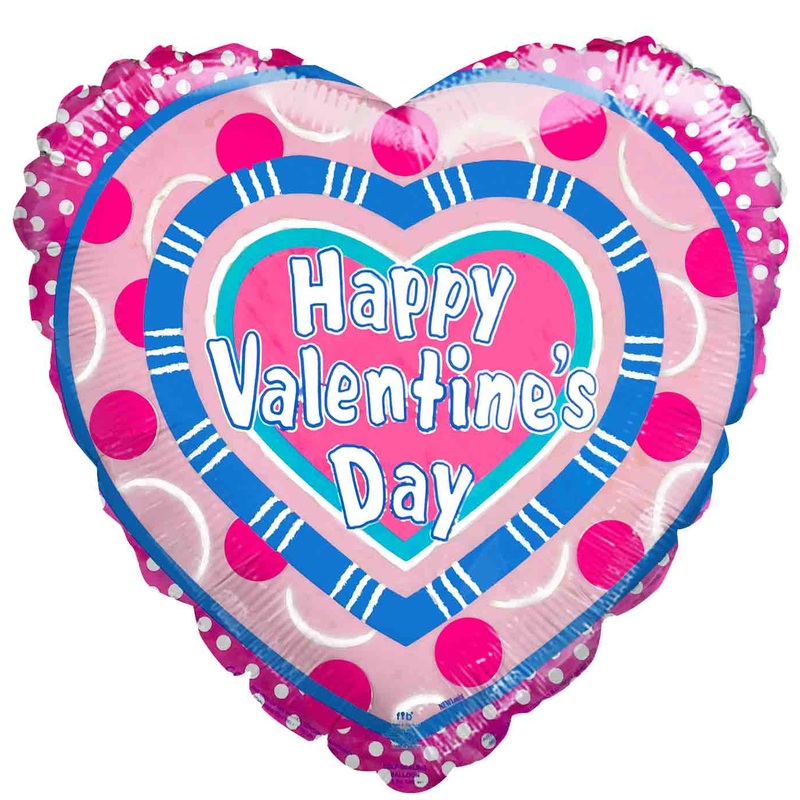 18" Happy Valentine's Day Dots Heart Foil Balloon