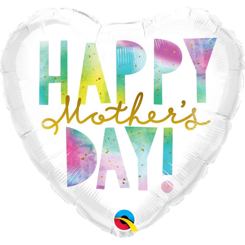 18" Mothers Day Watercolor Letters Foil Balloon
