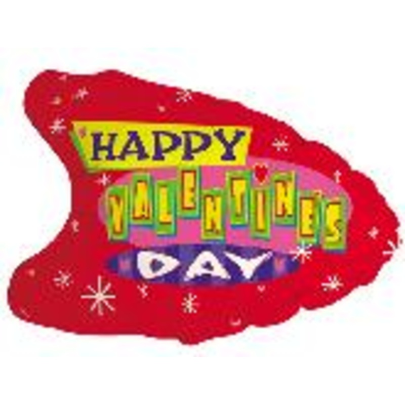 25" Happy Valentine's Day Retro (Sold Slightly Damaged) Balloon