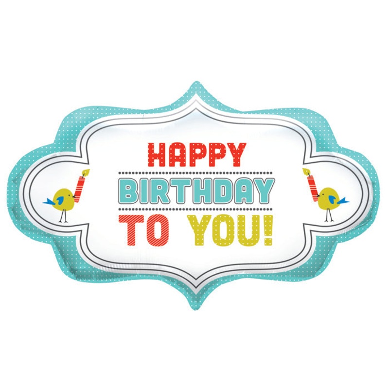 28" Foil Balloon Birthday Dotty Frame