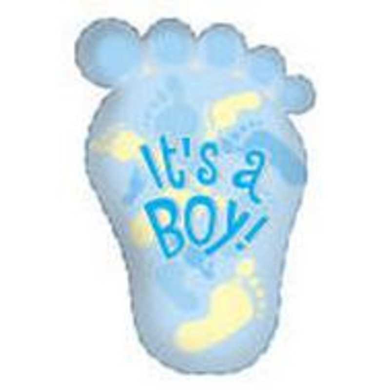 28" It's A Boy Footprints Boy Balloon