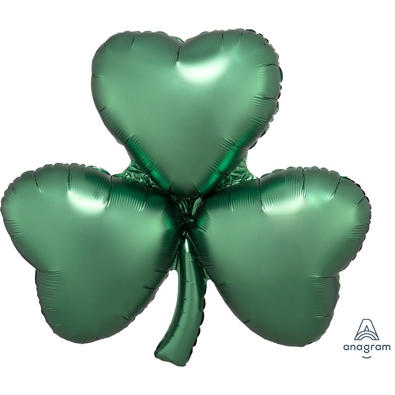 29" Satin Emerald Shamrock SuperShape Foil Balloon
