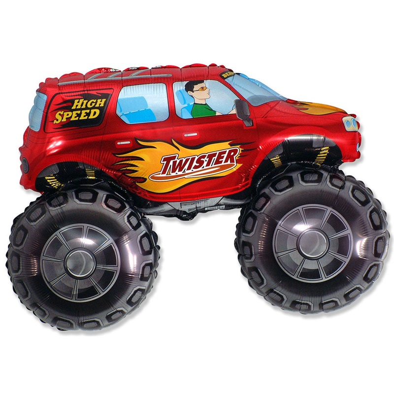 30" Big Wheels Monster Truck Red Foil Balloon
