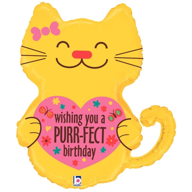 30" Foil Shape Balloon Purrrfect Birthday