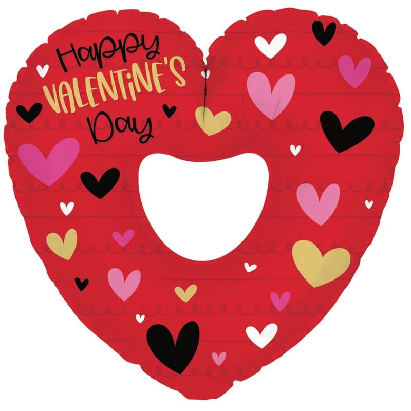 32" Jumbo Red Happy Valentine's Day Hearts Foil Balloons