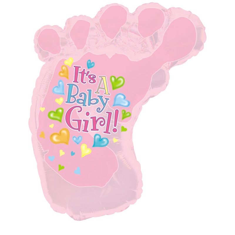 34" It's a Baby Girl Foot Foil Balloon