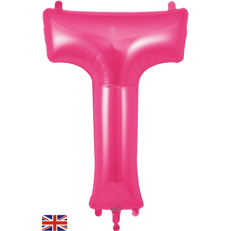 34" Letter T Pink Oaktree Brand Foil Balloon