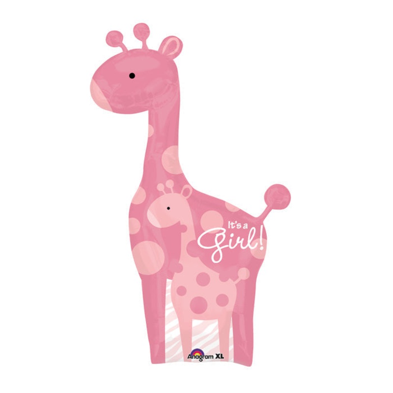 42" Safari Baby Girl Giraffe Balloon