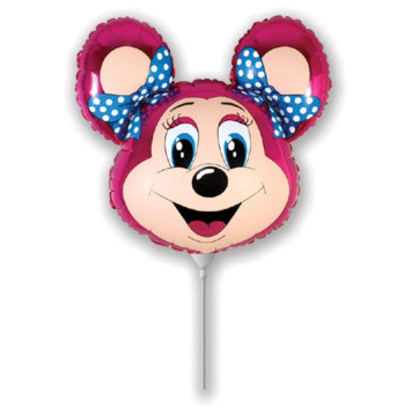 Airfill Only lolly Mouse Fuchsia Balloon