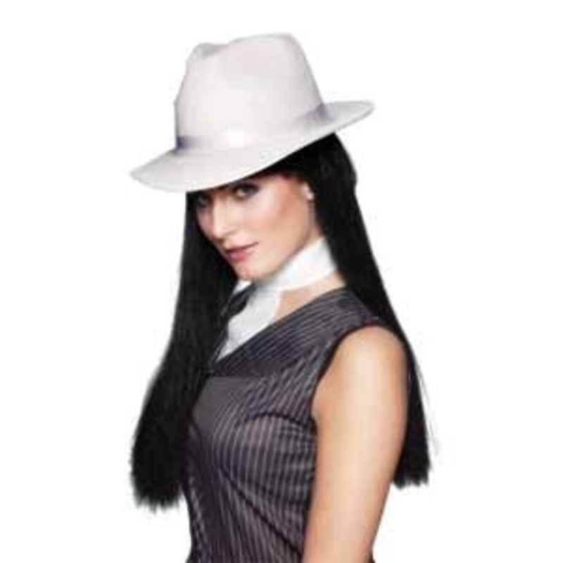 Gangster Hat - White Velour