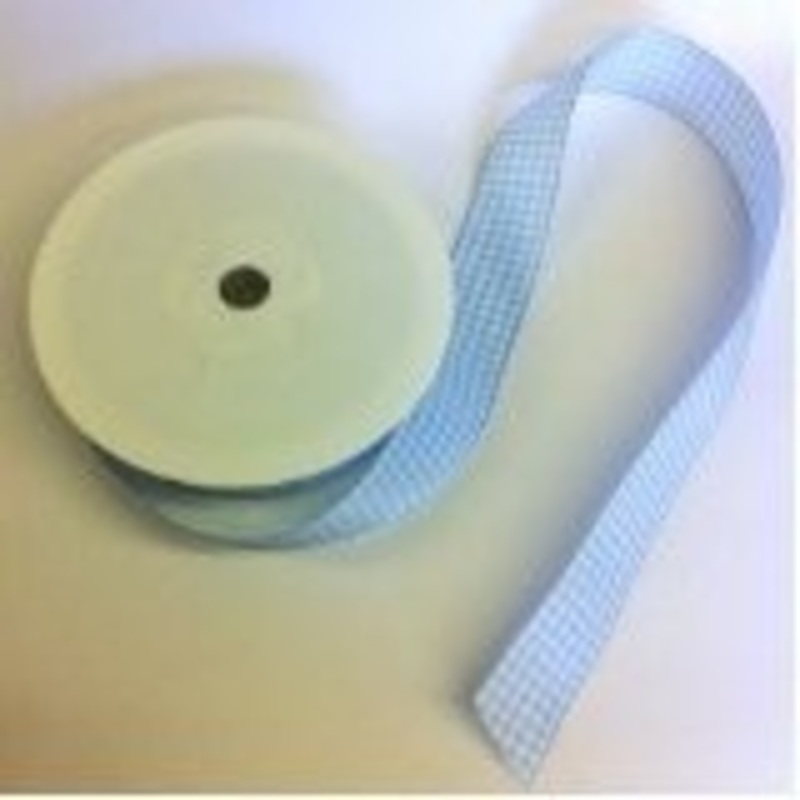 Gingham ribbon baby blue
