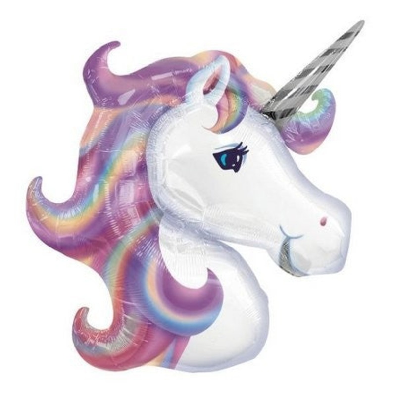 Purple Holographic Unicorn Supershape balloon