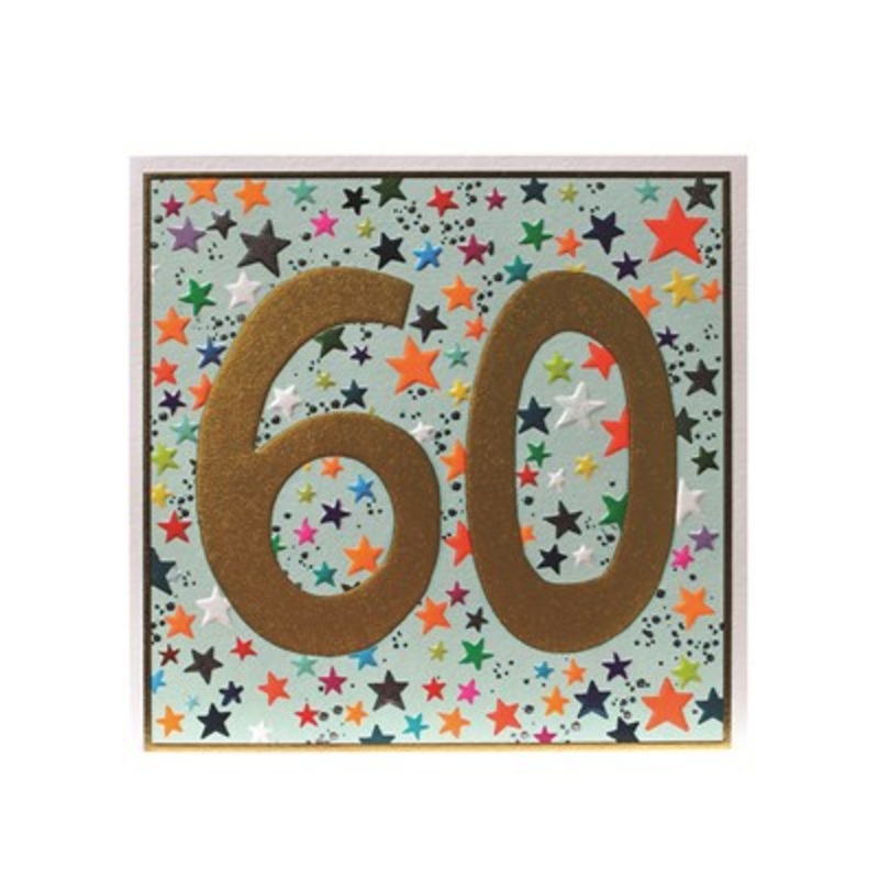 Star Patterned 60th Birthday Card