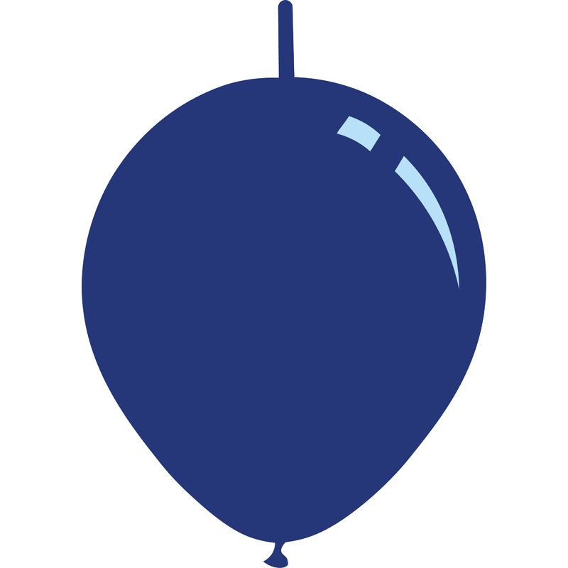 11" Metallic Naval Blue Decomex Linking Latex Balloons (100 Per Bag)