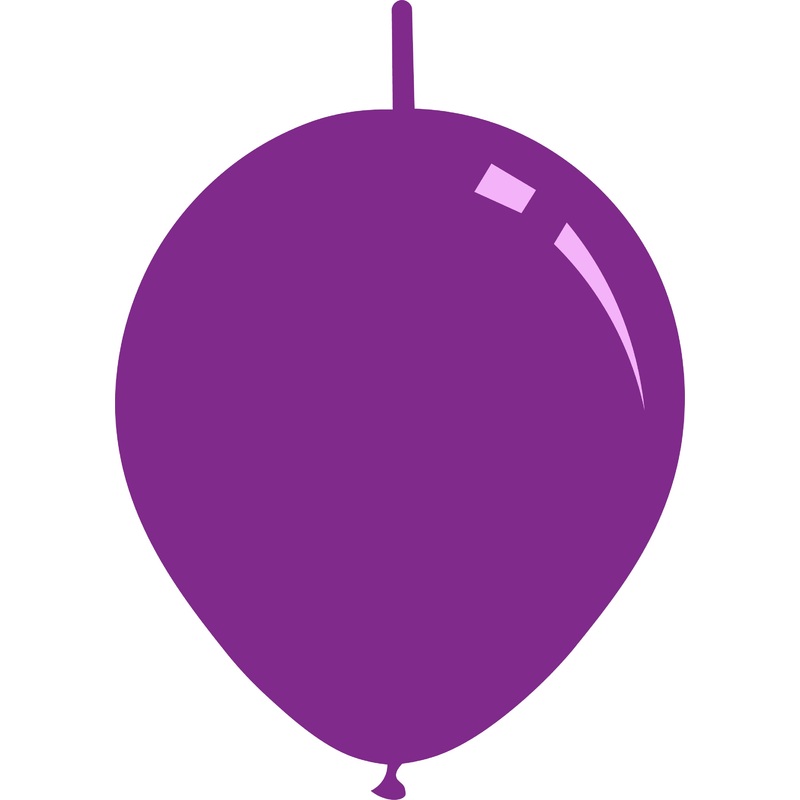 11" Standard Purple Decomex Linking Latex Balloons (100 Per Bag)