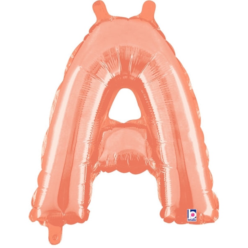 14" Airfill Only (Self Sealing) Megaloon Jr. Letter A Rose Gold Balloon