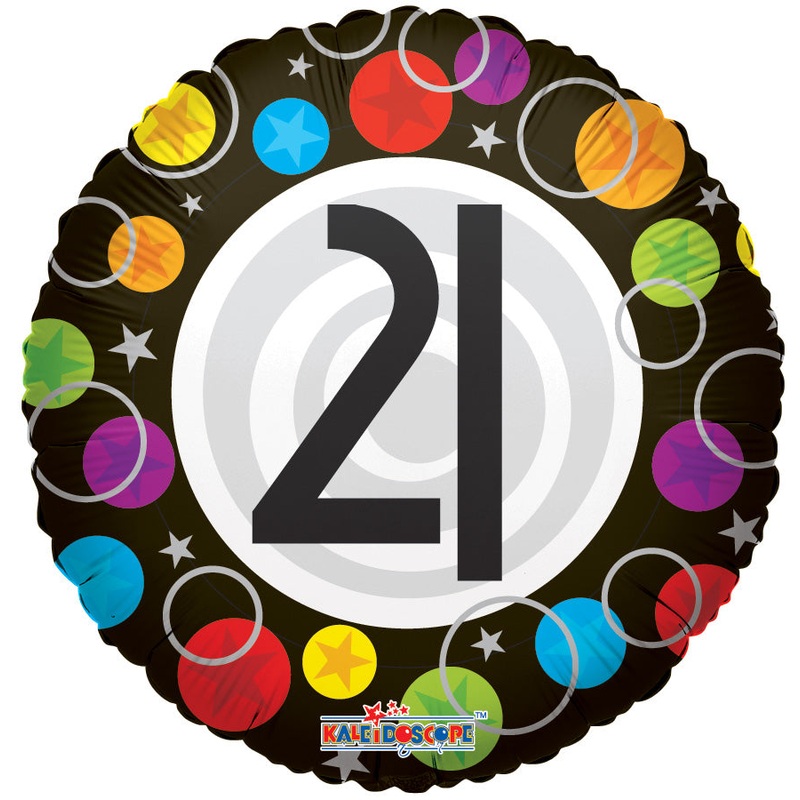 18" 21st Birthday Dots Balloon