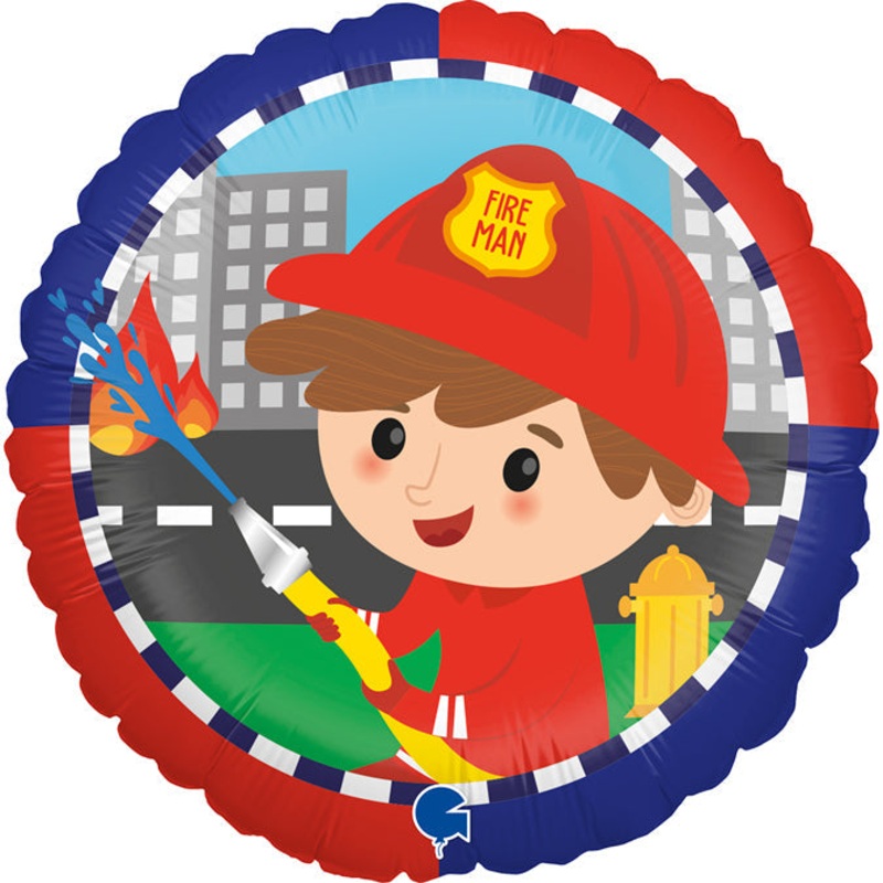 18" Cool Fireman Foil Balloon