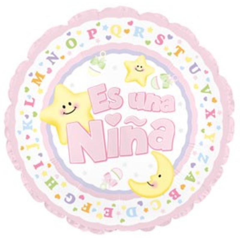 18" "Es Una Nina Baby" Girl Balloon (Spanish)