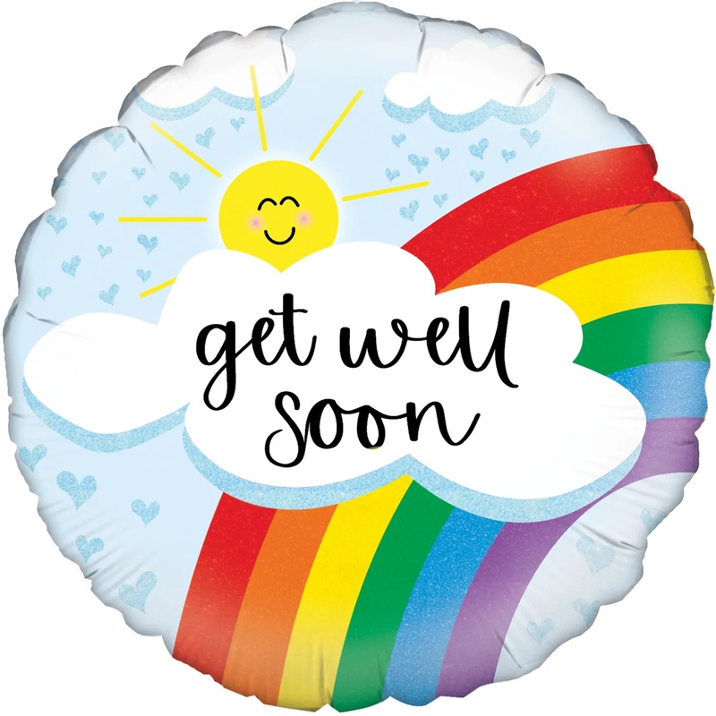 18" Get Well Soon Rainbow Oaktree Foil Balloon