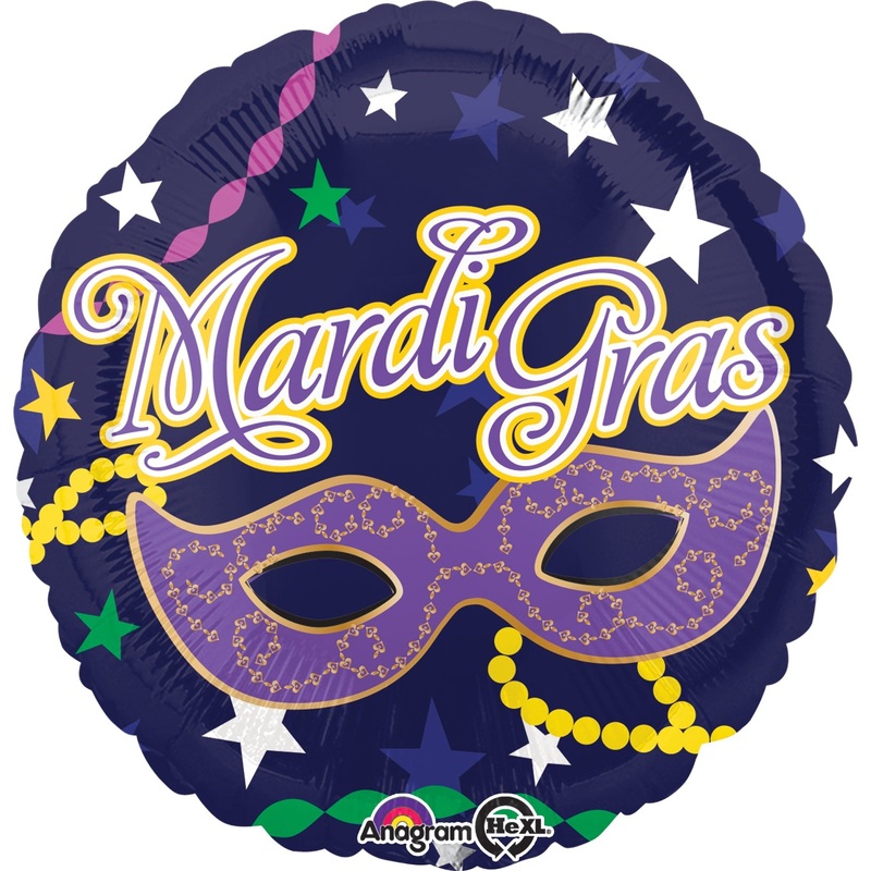 18" Mardi Gras Mask Balloon