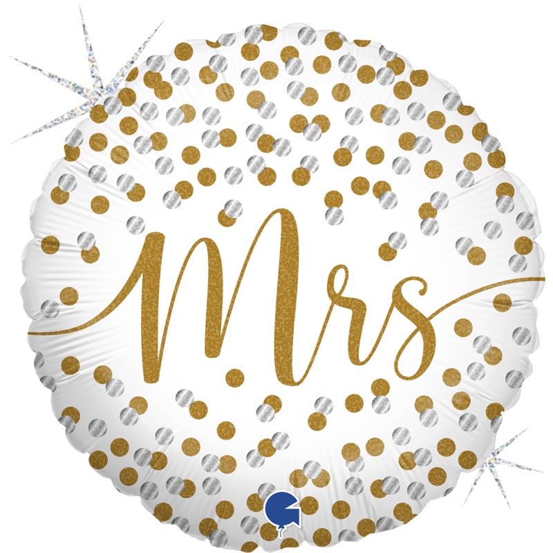 18" Mrs Confetti Foil Balloon
