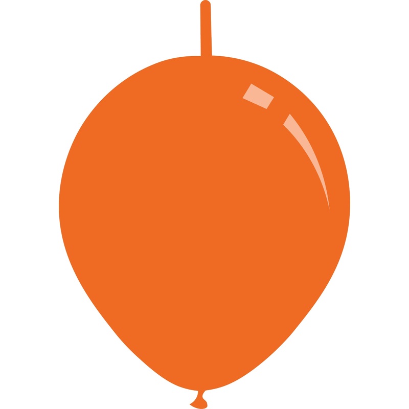 18" Standard Orange Decomex Linking Balloons (25 Per Bag)
