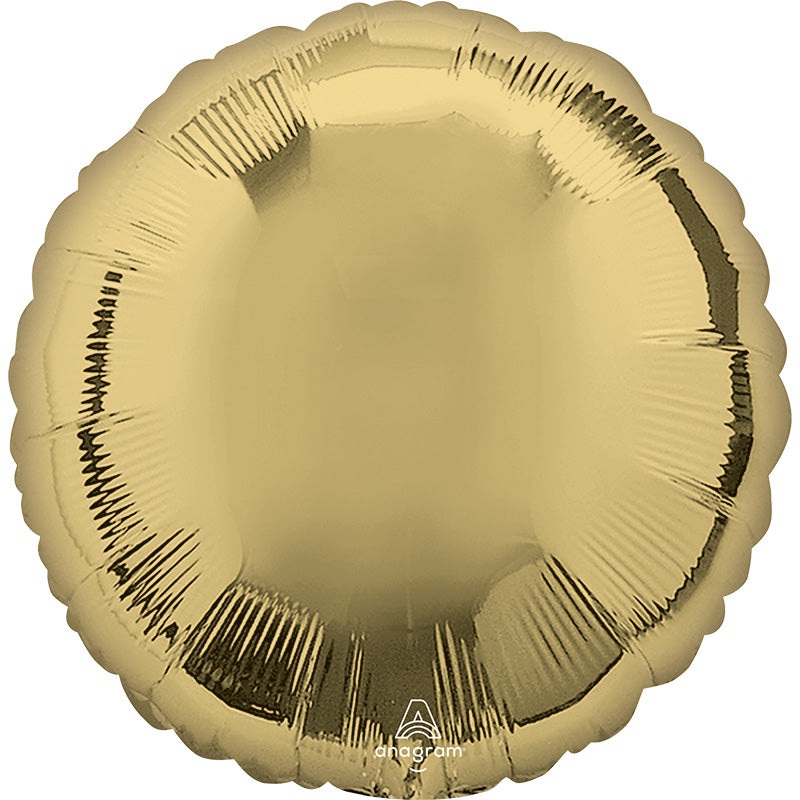 18" White Gold Circle Foil Balloon