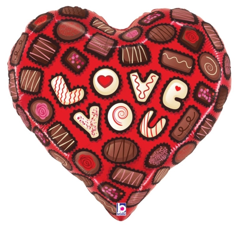23" Foil Shape Love You Chocolates Foil Balloon