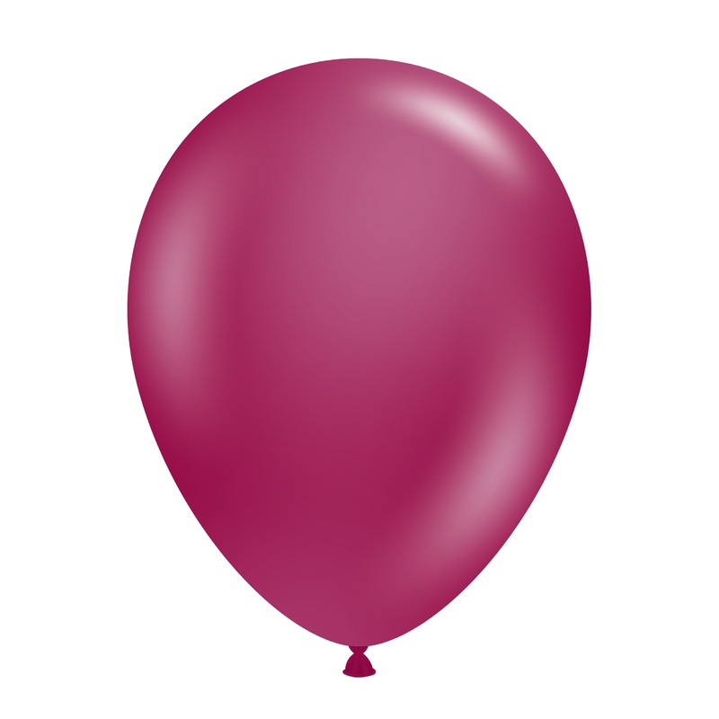 24" Crystal/Jewel Burgundy Latex Balloons (3 Per Bag) Brand Tuftex