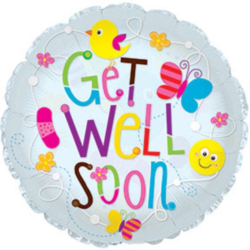 24" Get Well Soon Clear Balloon