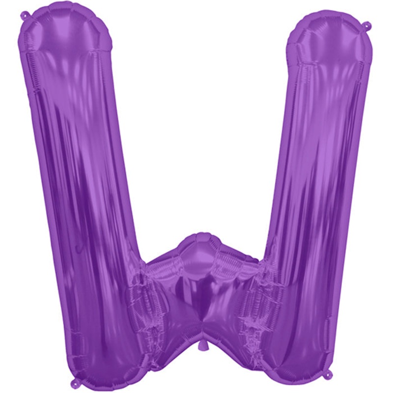 34" Northstar Brand Packaged Letter W - Purple Foil Balloon
