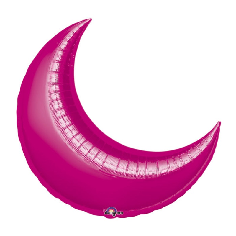 35" Fuchsia Crescent Moon Balloon