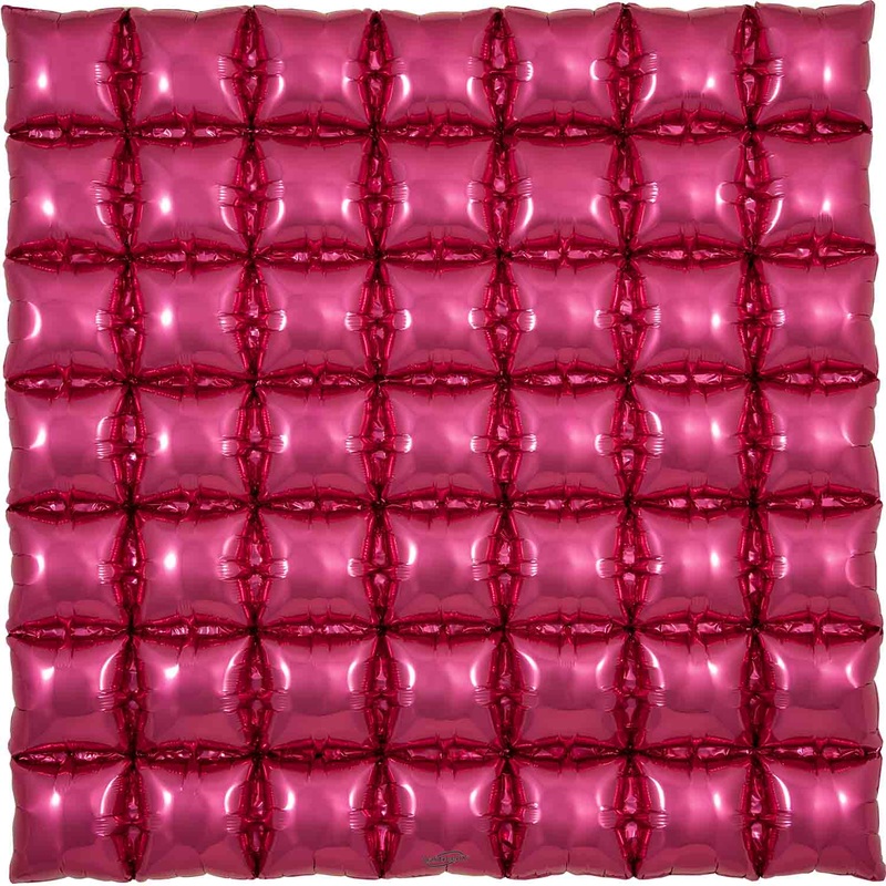 36" Fuchsia 7x7 Squares Waffle Wall Foil Balloon