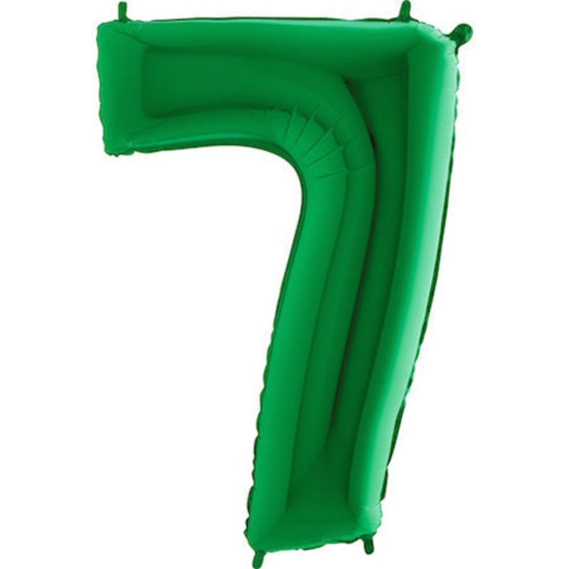 40" (34" Inflated) Megaloon Foil Shape 7 Green Number Balloon