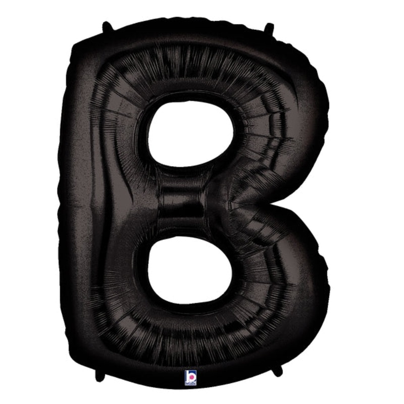 40" (34" Inflated) Megaloon Large Foil Letter Shape Balloon B Black
