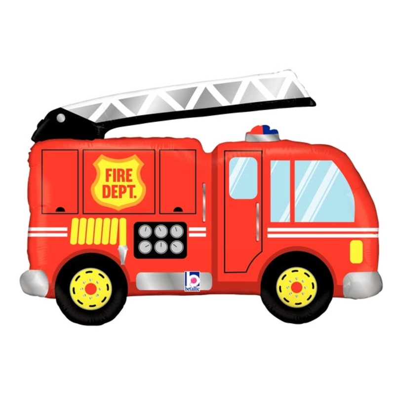 40" Foil Shape Fire Truck Foil Balloon