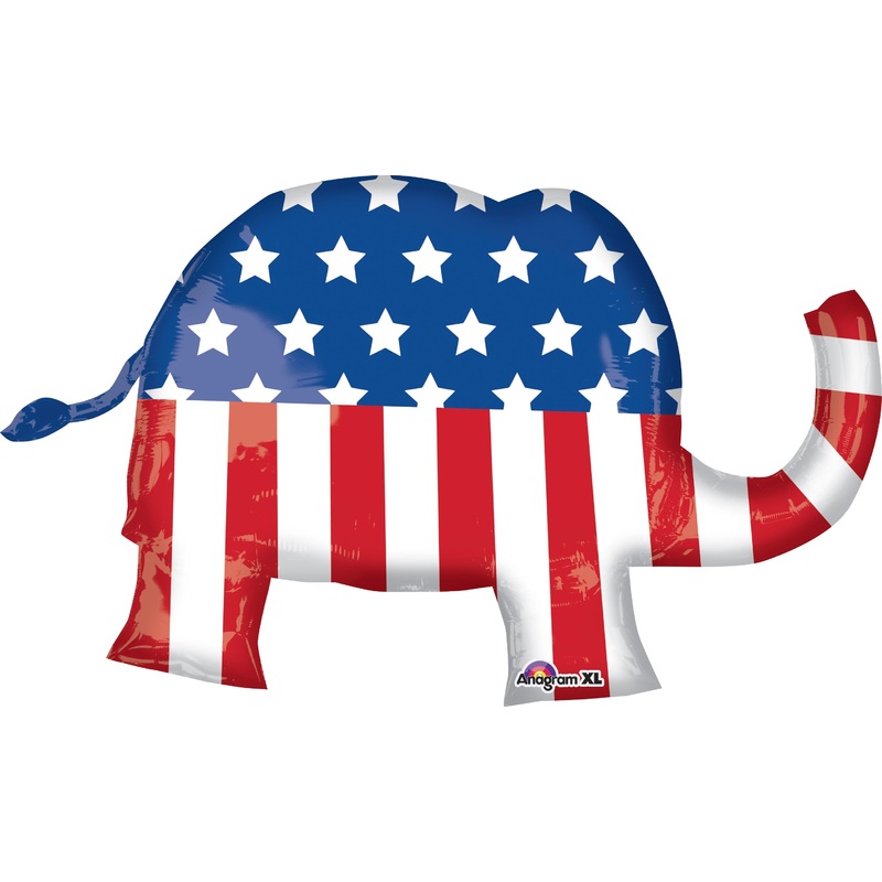 40" Jumbo Election Elephant Balloon Packaged