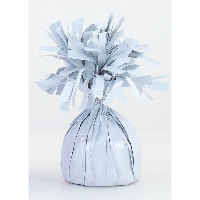 6 oz White Foil Wrapped Balloon Weight